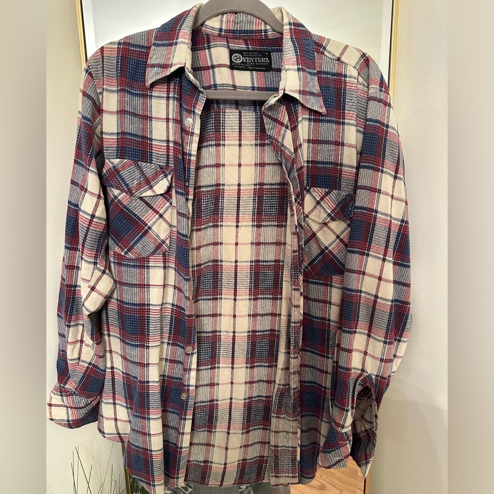 Ventura Red/White/Blue Plaid Flannel Size Medium